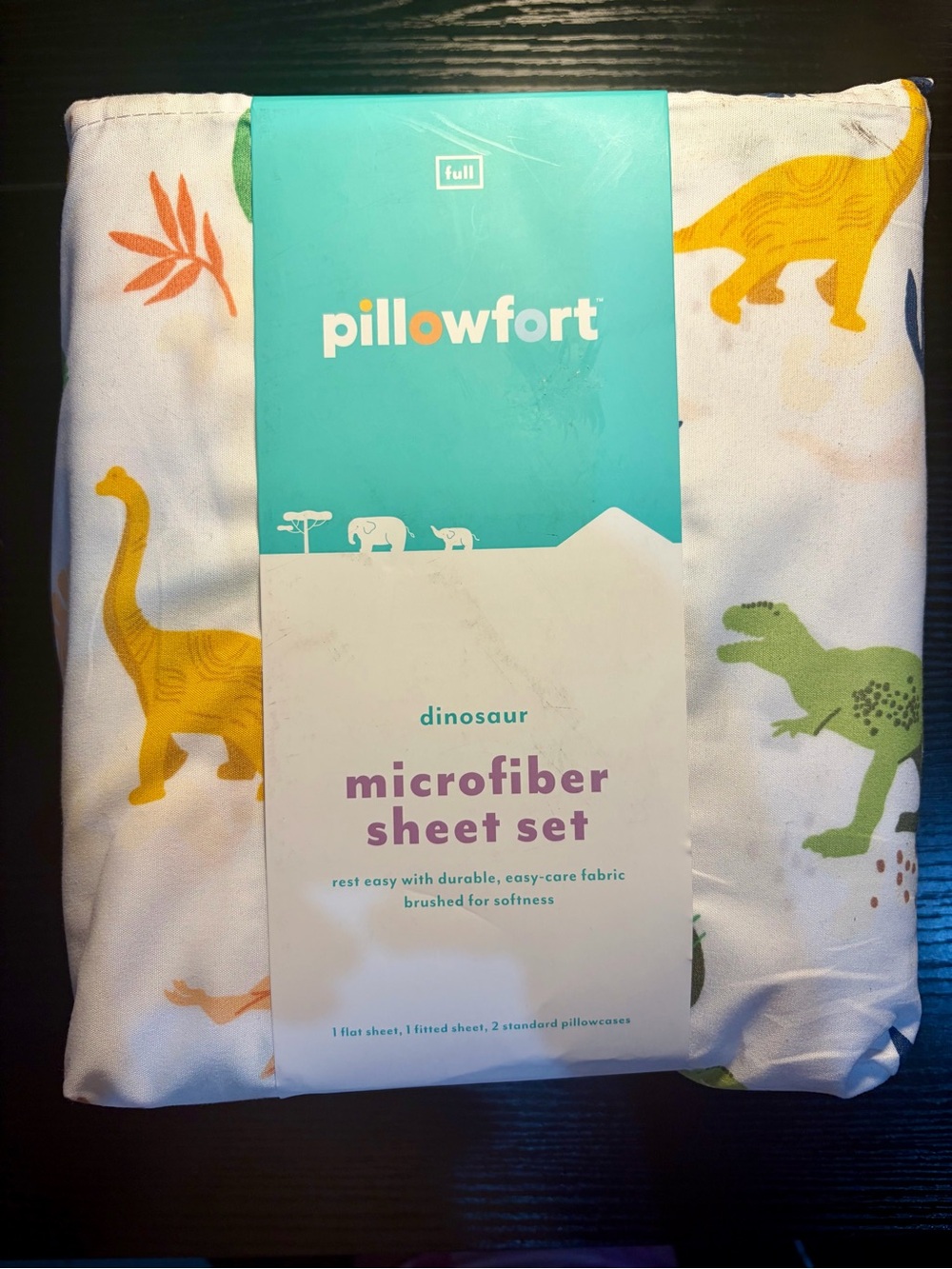 Pillowfort New Dinosaur Microfiber Full Sheet Set 4-Piece Kids Bedding NIP 🦕🦖